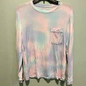 Stars Above Pajama Top Women's Size M Multicolor Sleepwear Long Sleeve Tie Dye